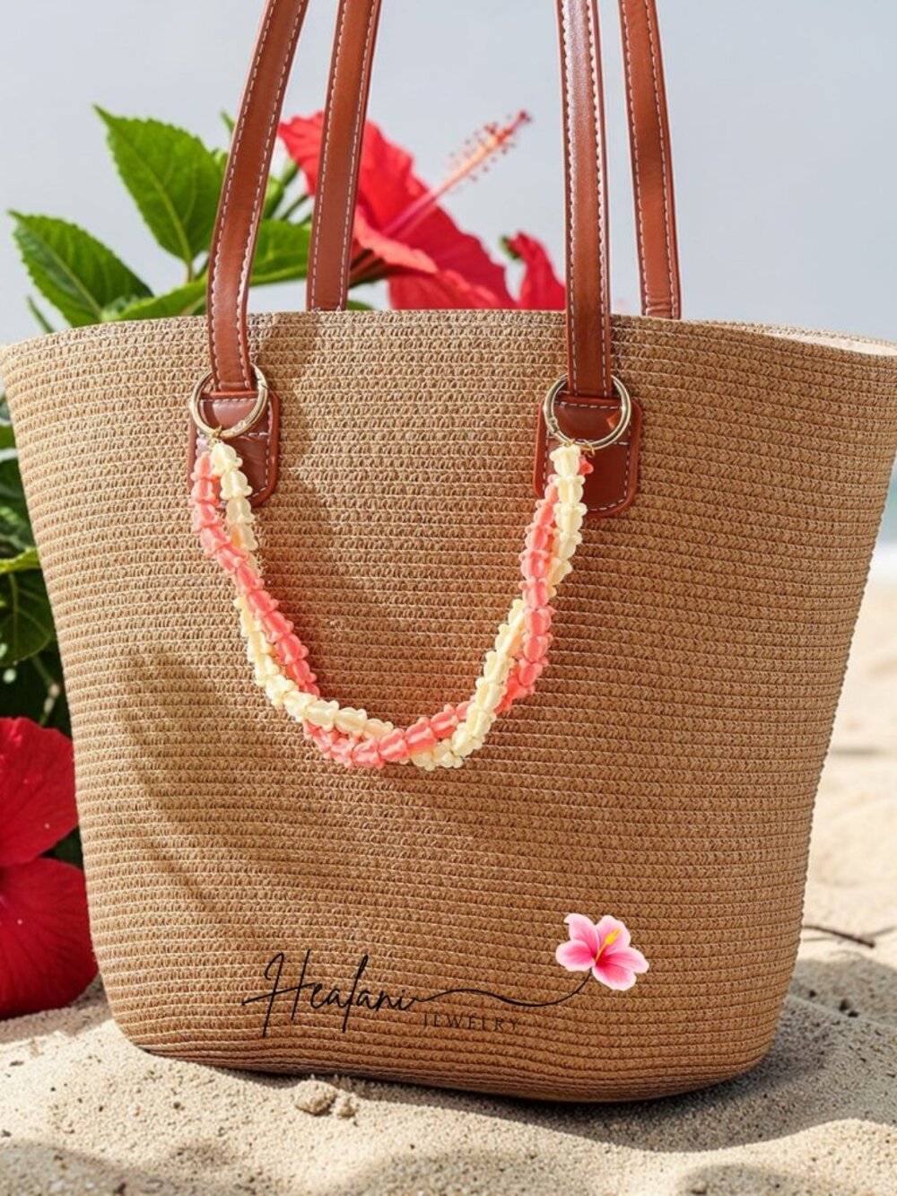 Hawaii Double Strand Bag Lei, Purse Lei Hanging Charm, Crown Flower